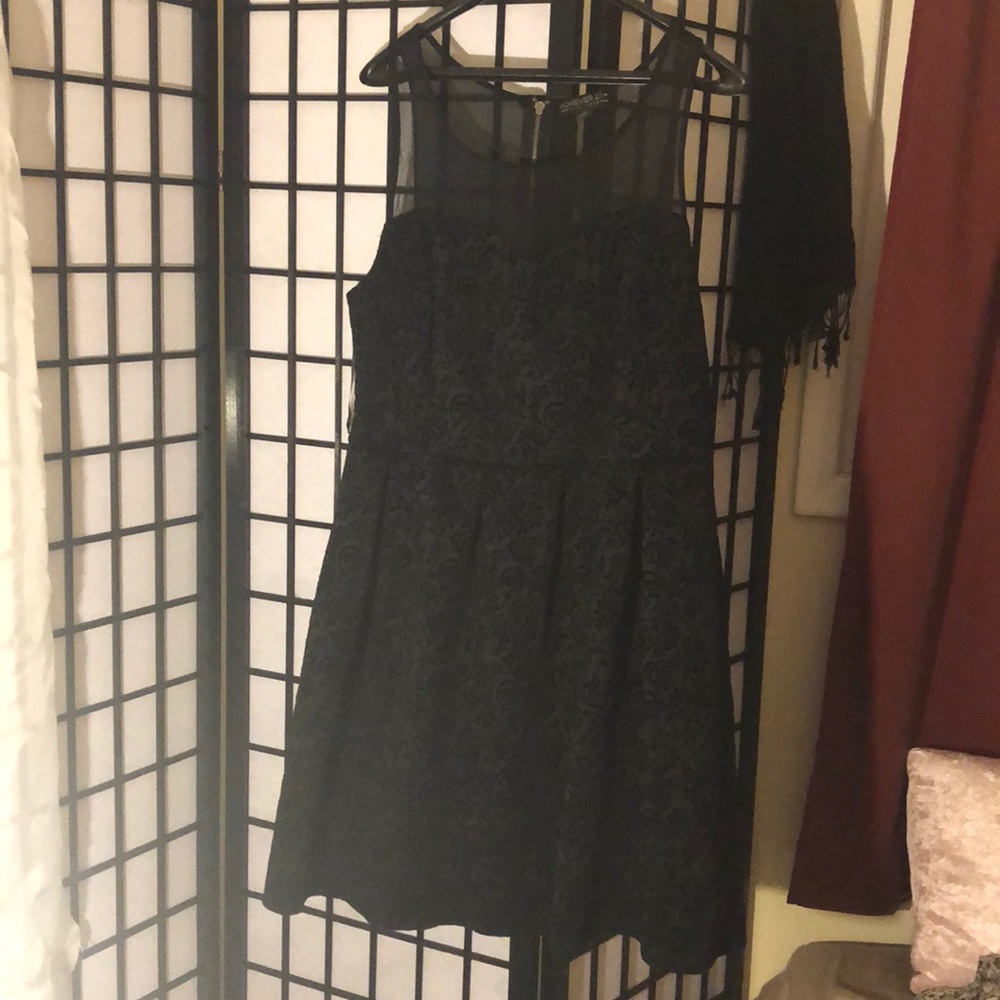 Black plus size skater dress